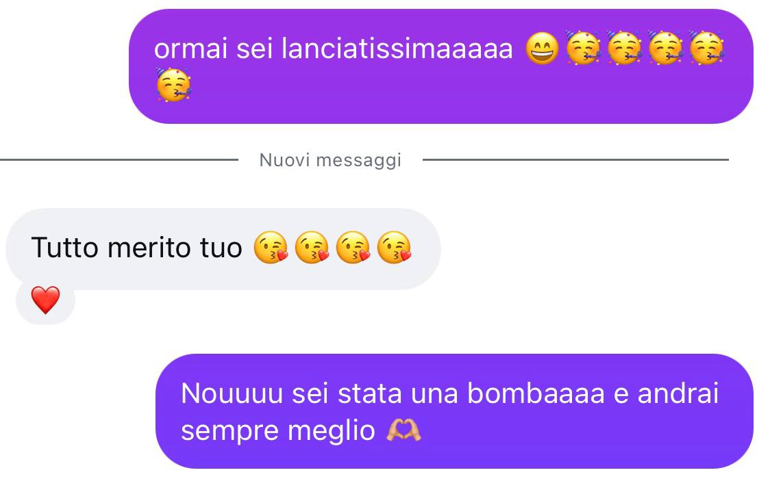 Scambio di messaggi con una cliente su Instagram